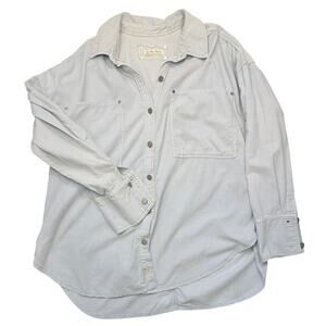 We The Free Light Blue Corduroy Shirt Large Button Down Oversized Cottage